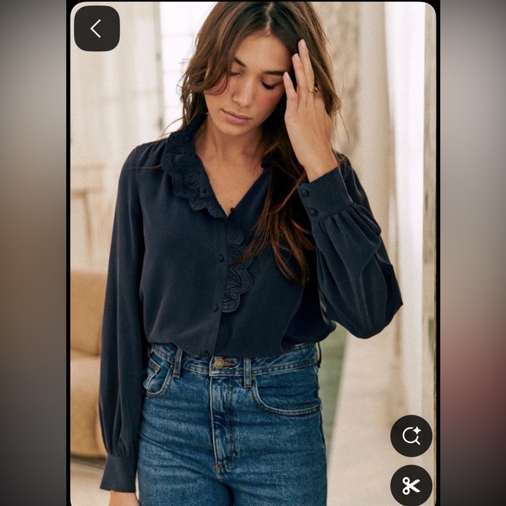 Sezane Chlo Silk Button Up Shirt - Picture 2 of 11